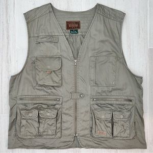 Vintage Ralph Lauren Poplin Utility Vest in Green Moss, size 1X